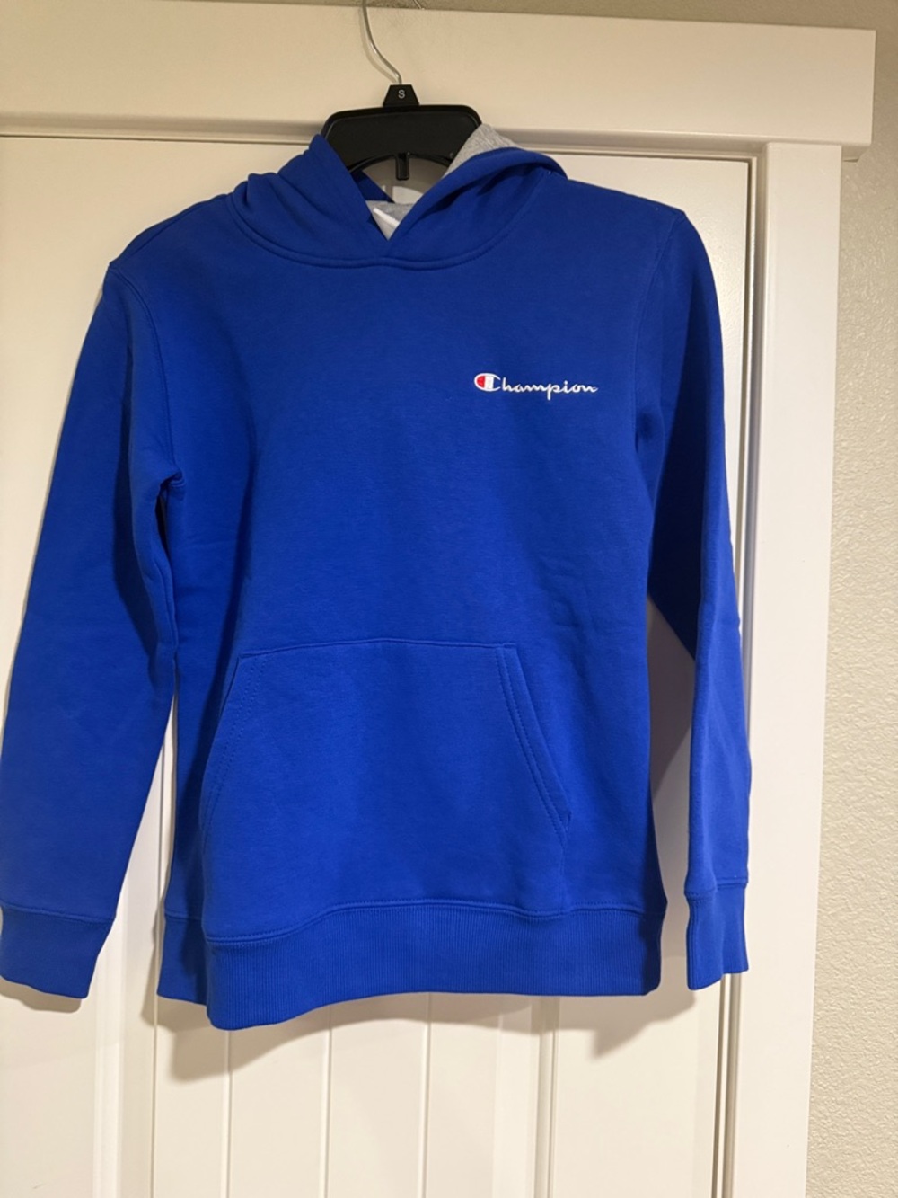 Champion Blue Pullover Hoodie with Embroidered Logo